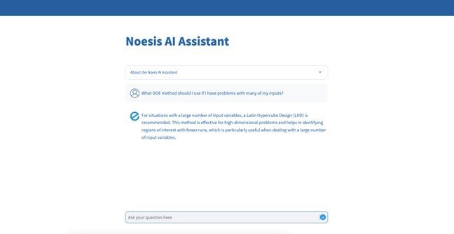 An example of a query and response from the Noesis AI Assistant