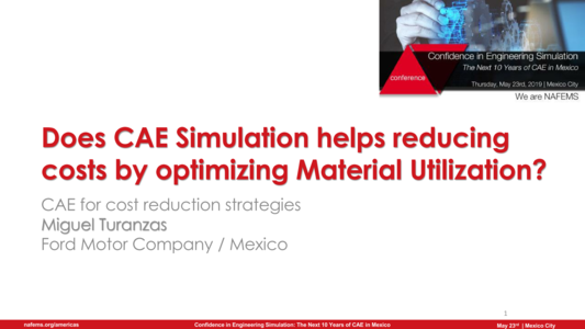 nafems cae simulation for cost reduction strategies cost reduction strategies