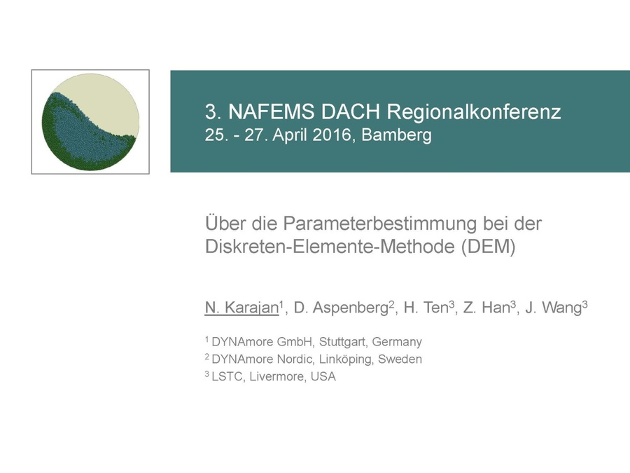 NAFEMS - The Parameters Determination In The Discrete Element Method (DEM)