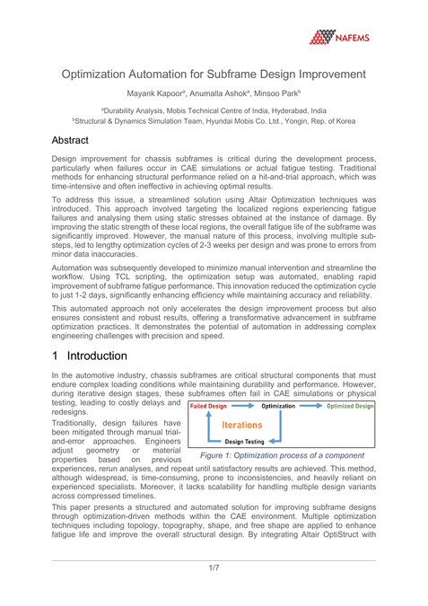 NAFEMS - Optimization Automation for Subframe Design Improvement