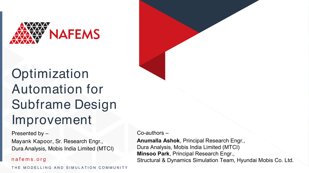 NAFEMS - Optimization Automation for Subframe Design Improvement
