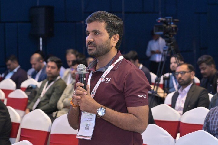 A delegate at the NAFEMS India Conference 2025 asks a question A delegate at the NAFEMS India Conference 2025 asks a question