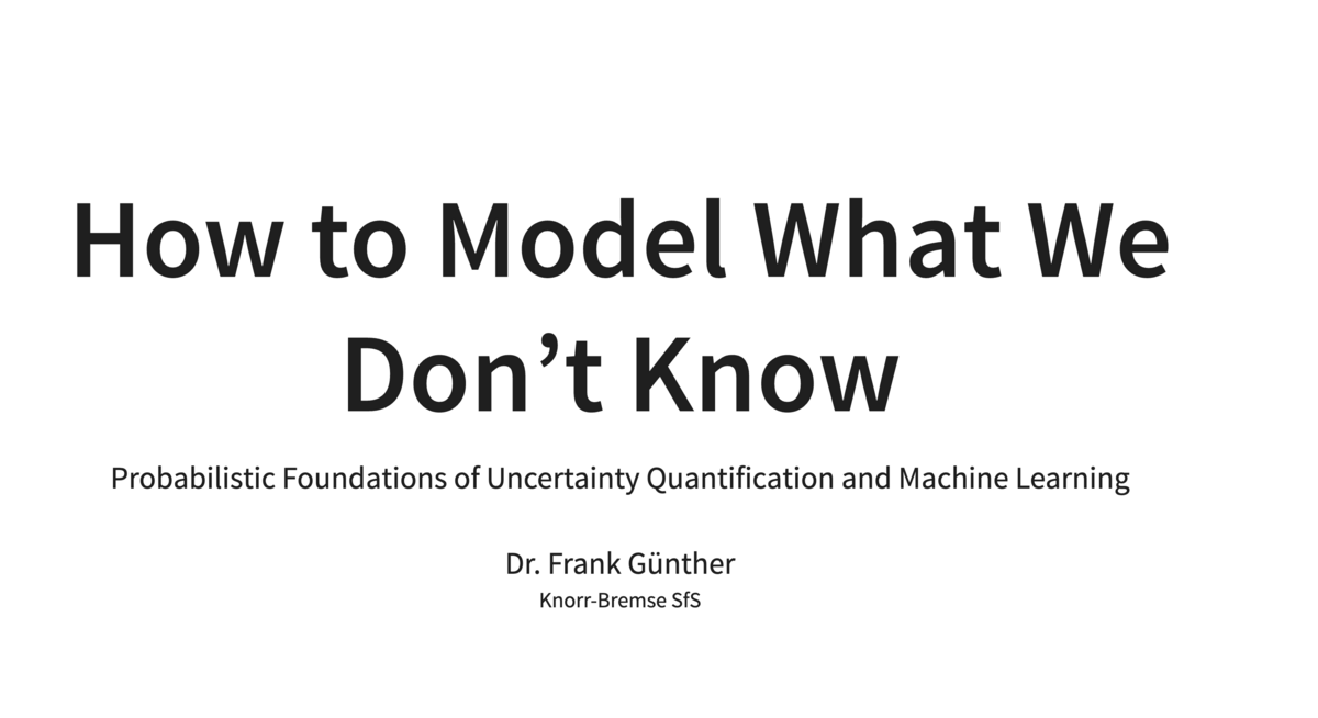 Probabilistic Foundations of Uncertainty Quantification