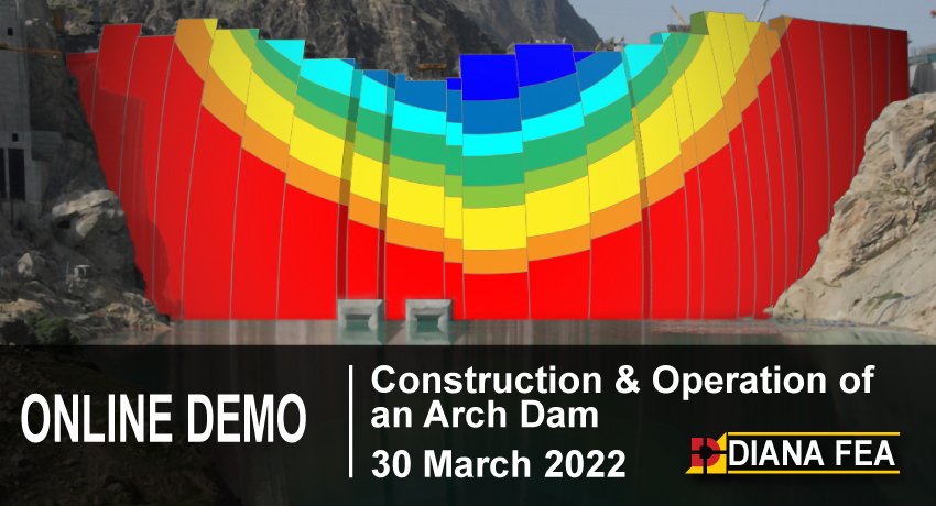 DIANA FEA Online Demo: Operation of an Arch Dam