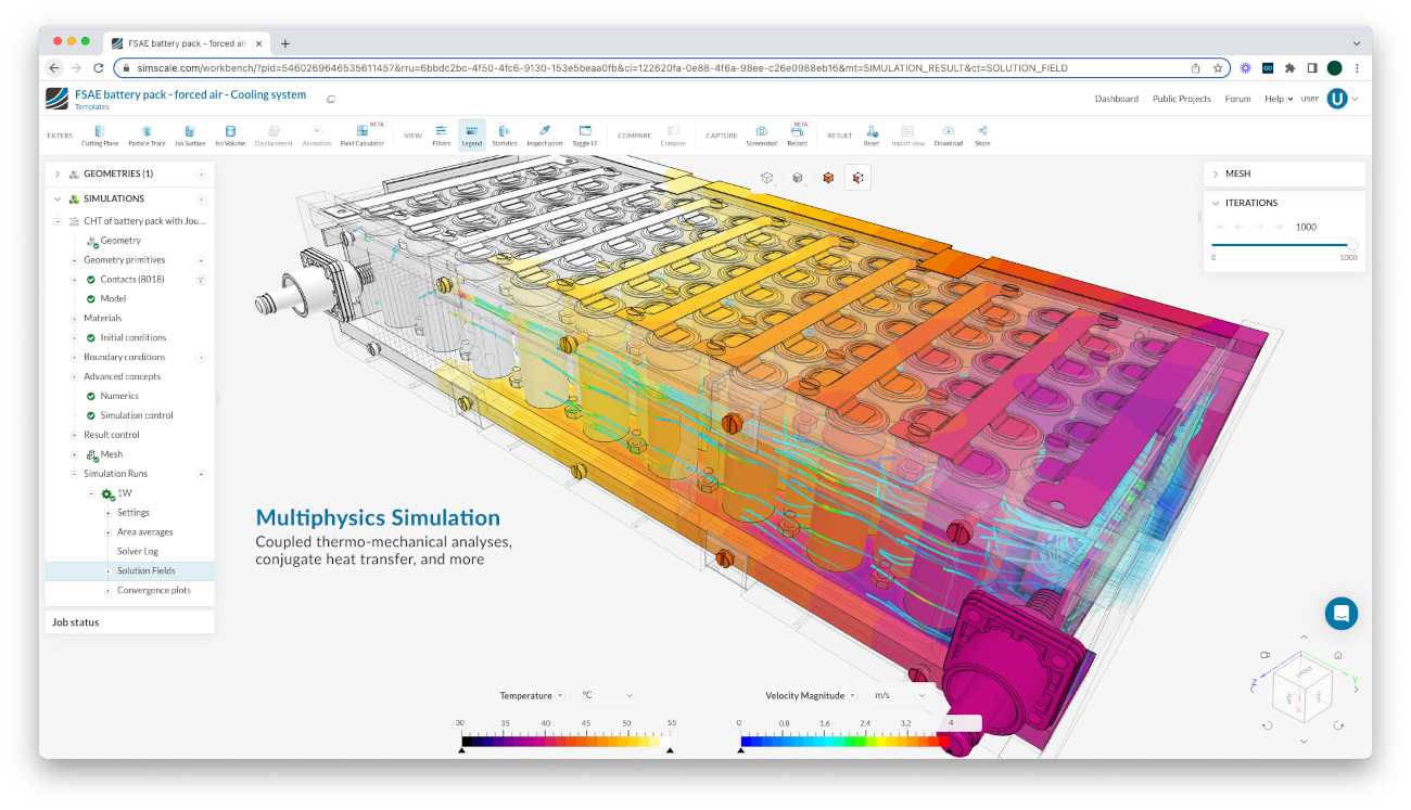 SimScale enables multiphysics simulation in a web browser.