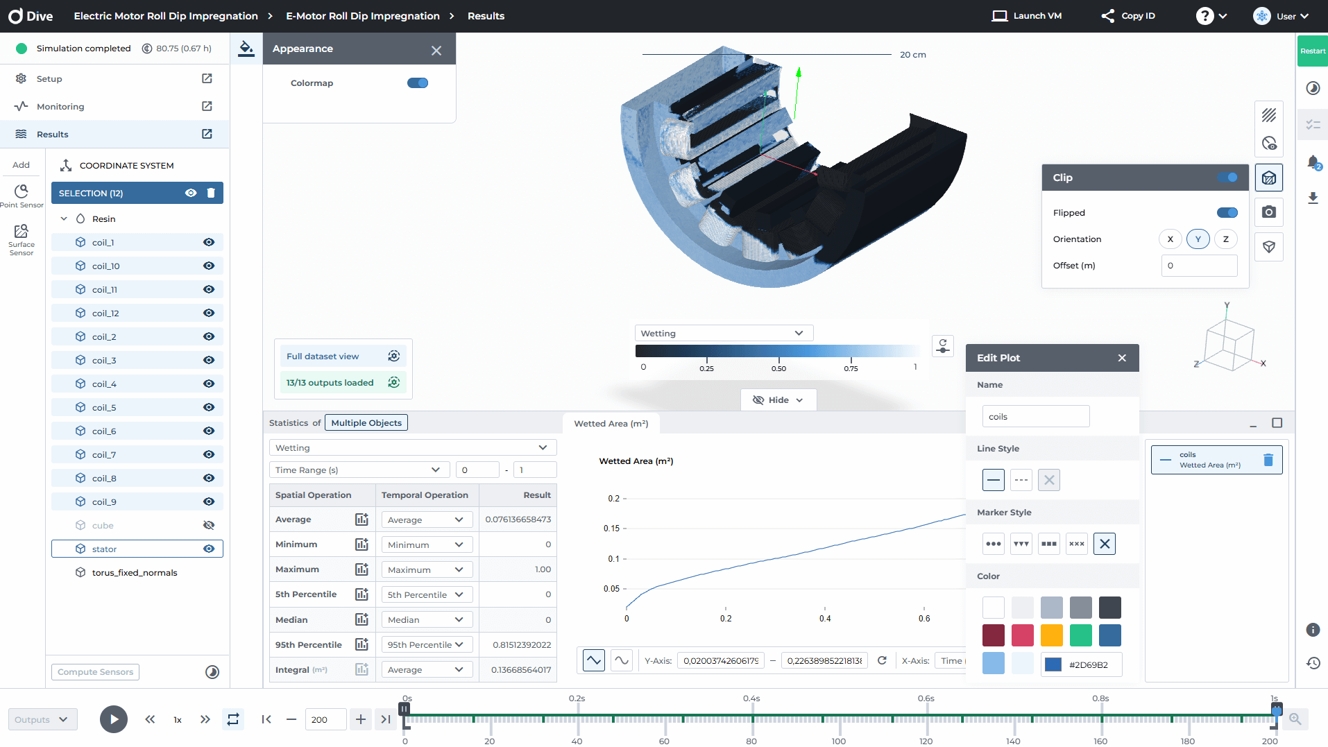 Screenshot of the Dive CAE Web App